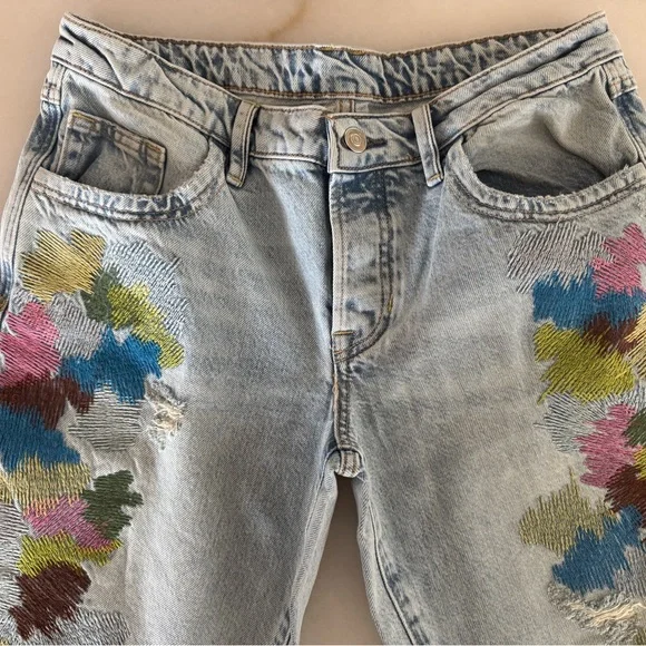 We The Free Free People Tennessee Low-Rise Embroidered Boyfriend Jeans $198 NWOT - Picture 5 of 10
